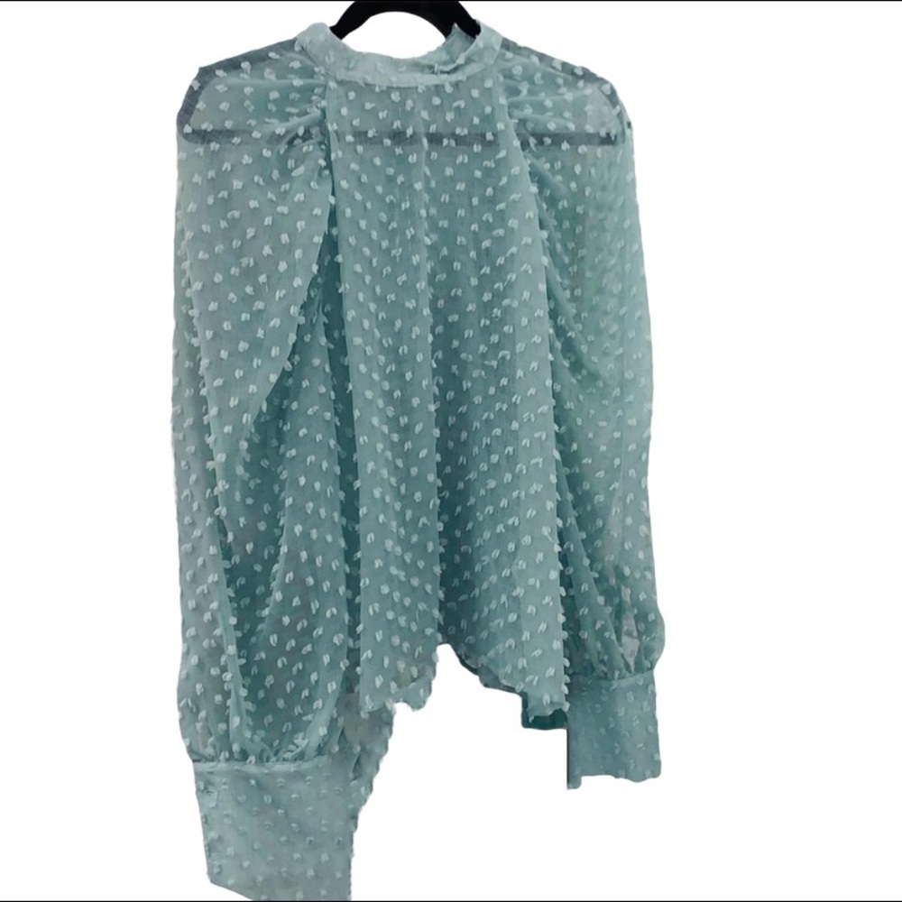 Zara semi sheer textured blouse